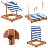 Kinder_Home dečiji drveni peščanik sa podesivim, vodootpornim poklopcem anti-uv 30 | ePonuda.com
