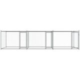  Kavez za pse s vratima sivi 6 x 2 x 1,5 m od pocinčanog čelika | shoptok.hr