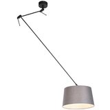 QAZQA Viseča svetilka s platnenim odtenkom temno siva 35 cm - Blitz I črna Cene