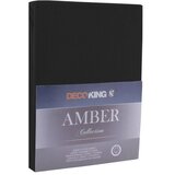 DecoKing Črna elastična bombažna rjuha Amber Collection, 120-140 x 200 cm Slike
