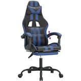  Igraća stolica od umjetne kože s osloncem za noge crno-plava - Crna i plava 1 Sa naslonom za noge | shoptok.hr