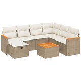 Maison Chic Seti vrtnega pohištva - Vrtna garnitura - Vrtni pohištvo set 8-delna z blazinami bež poli ratan, (21800973) | Shoptok.si