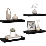  Plutajuće zidne police 4 kom sjajne crne 50 x 23 x 3,8 cm MDF | Eponuda.com
