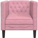  Fotelja Chesterfield ružičasta baršunasta | shoptok.hr