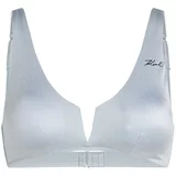Karl Lagerfeld Bikini zgornji del ' Dna Shiny Rib Bandeau ' srebrno-siva
