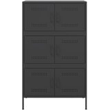  Visoka komoda crna 68 x 39 x 113 cm čelična | shoptok.hr