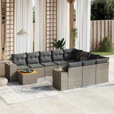 vidaXL 11-dijelni set vrtnih sofa od poliratana s jastucima sivi | shoptok.hr