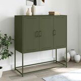 Maison Chic Komoda - Predalnik olivno zelena 100,5x39x107 cm jeklo, (21715935) | Shoptok.si