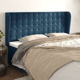vidaXL Vzglavje z ušesi temno modra 183x23x118/128 cm žamet Cene