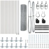  Set ogradnih stupova Set od 2 Pocinčani čelik 25 x 0.5 m Čvrsto | shoptok.hr