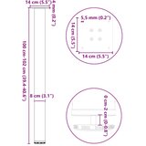  Noge za barski stol 4 kom Bijele 100-102 cm Čelik | shoptok.hr