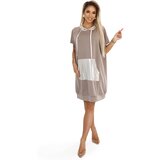 numoco basic 591-1 Kangaroo dress with hood and metallic details – Mocha Mousse | | Shoptok.si