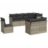 Maison Chic Seti vrtnega pohištva - Vrtna garnitura - Vrtni pohištvo set 8-delna z blazinami sv. siv poli ratan, (21808212) | Shoptok.si