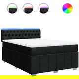 Maison Chic Box spring posteljni - Vzmetna postelja z vzmetnico črn 140x190 cm blago SL24455, (21879751) | Shoptok.si