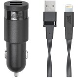  Avtopolnilec RivaPower VA4225 BD2 črn 3,4A / 2xUSB + kabel MFi Lightning 1.2m | Shoptok.si