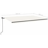 Tenda na ručno uvlačenje s LED svjetlima 500x300 cm krem | shoptok.hr