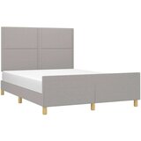  Posteljni okvir z vzglavjem svetlo siv 140x200 cm blago, (20735758) | Shoptok.si