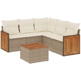  6-dijelni set vrtnih sofa s jastucima bež od poliratana | shoptok.hr