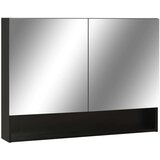 vidaXL lED kupaonski ormarić s ogledalom crni 80 x 15 x 60 cm MDF | shoptok.hr