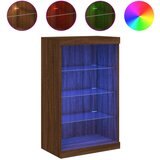  The Living Store Komoda z LED lučkami dimljen rjav hrast 60,5x37x100 cm - Komoda, (21502332) | Shoptok.si