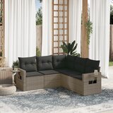 Maison Chic Seti vrtnega pohištva - Vrtna garnitura - Vrtni pohištvo set 5-delna z blazinami siv poli ratan, (21816669) | Shoptok.si