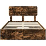  Krevet s od storage s uzglavljem Dimljeni hrast 135 x 190 cm | shoptok.hr