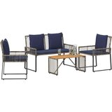  Set vanjskog namještaja 9 pcs Siva i tamnoplava poliratan | shoptok.hr