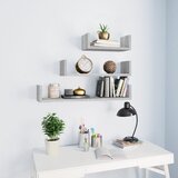 Maison Chic 3 kosi Stenske Police - Viseče police sive sonoma inženirski les, (21793583) | Shoptok.si