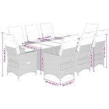  9-dijelni vrtni blagovaonski set s jastucima crni od poliratana Crna 190 x 80 x 75 cm | shoptok.hr