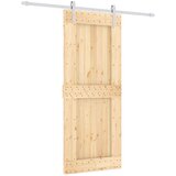  Klizna vrata Prirodna i bijela 85 x 210 cm Čvrsta borovina | shoptok.hr
