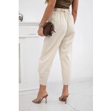 Kesi Włoski Summer Punto trousers with leg closure beige | Shoptok.si