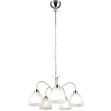  Bela/srebrna viseča svetilka s steklenim senčilom ø 55 cm Dobby – | Shoptok.si