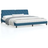  Okvir za krevet s uzglavljem plavi 200x200 cm baršunasti | shoptok.hr