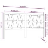  Uzglavlje za krevet bijelo 206 x 4 x 100 cm od masivne borovine | shoptok.hr