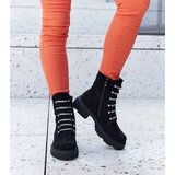 Gemre Black ankle boots with rhinestones, insulated eco-suede Sfaranda | shoptok.hr
