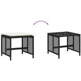  Vrtni taburei s jastucima 4 kom crni 41x41x36 cm od poliratana | Eponuda.com