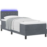 Box spring krevet Tamno siva 80 x 200 cm Baršun | shoptok.hr