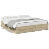 vidaXL Posteljni okvir s predali sonoma hrast 180x200cm inženirski les Cene