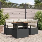  Vrtni set za objed s jastukom 5 pcs Crna i Krema | shoptok.hr