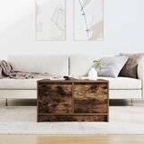 vidaXL Kavna mizica s predali dimljeni hrast 70,5x70x40 cm | Shoptok.si