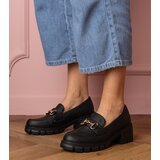 D/CEO marka niezdefiniowana Black low block heel shoes with gold decoration Marela | shoptok.hr