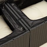  Vrtni dvosjed s jastucima crni od poliratana | shoptok.hr