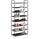  Stalak za cipele s 8 polica od metala i netkane tkanine crni | shoptok.hr