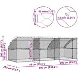  Kućica za pse s pohranom 3 pcs Srebrno 6 x 2 x 2 m Čelik | shoptok.hr