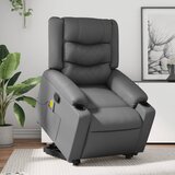 Maison Chic masažni naslanjač - Relax naslanjač s funkcijo vstajanja sivo umetno usnje, (22061417) | Shoptok.si