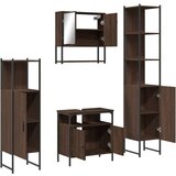  4-dijelni set kupaonskog namještaja boja smeđeg hrasta drveni | shoptok.hr