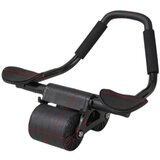 INF Ab roller z oporo za komolce — dvokolesni tihi ab roller z vzmetnim vračanjem, nedrsečim penastim ročajem in držalom za telefon Črna, (5000312492) | Shoptok.si