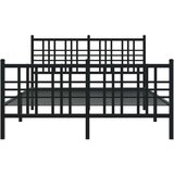 vidaXL Metalni okvir kreveta uzglavlje i podnožje crni 137x190 cm | shoptok.hr