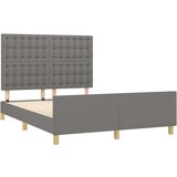  Posteljni okvir z vzglavjem temno siv 140x200 cm blago, (20736650) | Shoptok.si