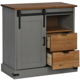 vidaXL Bivak HALDEN z drsnimi vrati sive barve 80x40x80 cm masivni les | Shoptok.si